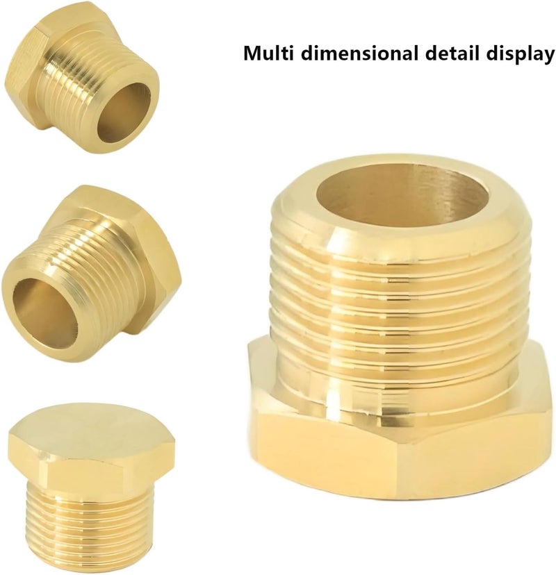 AimatRun 9/16" Male Threaded Plug, Brass Hex Socket Pipe End Cap Fitting, Blanked Stop Nut Cover, Globe Valve Pipe Plug. For kitchen faucet hot/cold water pipes, RV water pipe joints, radiator valves. 2 pcs. - Image 2